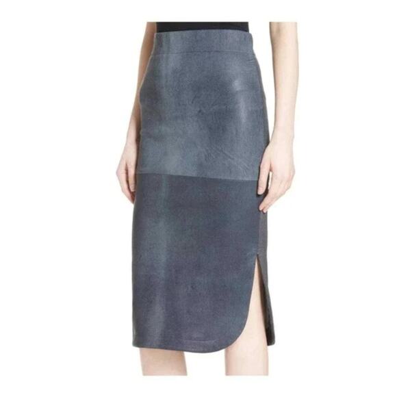 ZERO + MARIA CORNEJO Rai Leather Curved Skirt Size 6 - Picture 4 of 11